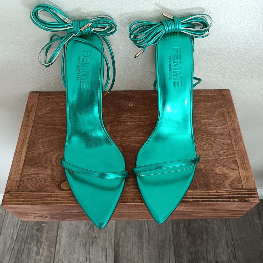 Green Strappy Heels